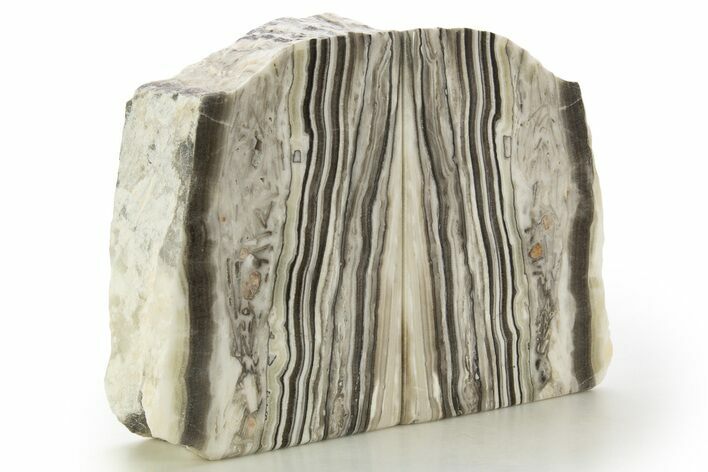 Polished Banded Zebra Calcite Bookends - Mexico #335275